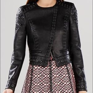 BCBG Alex grommet faux leather jacket